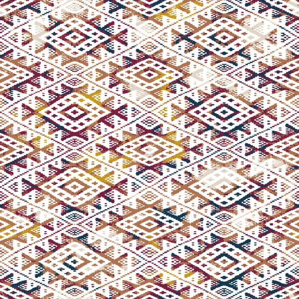 Patrón Kilim Ikat Geométrico Con Textura Grunge —  Fotos de Stock