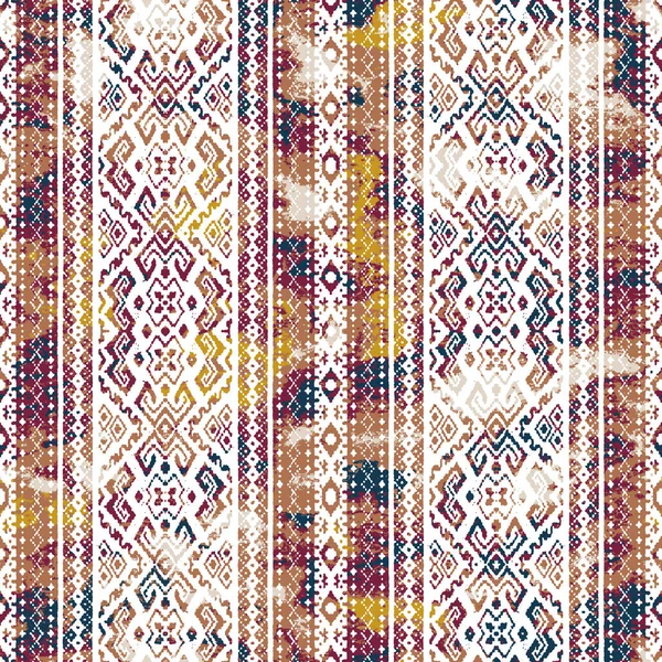 Grunge Desenli Geometrik Kilim Ikat Deseni — Stok fotoğraf