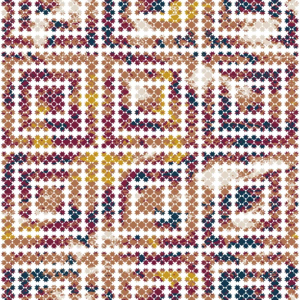 Geometrisk Kilim Ikat Mönster Med Grunge Konsistens — Stockfoto