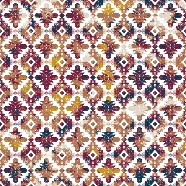 Padrão Geométrico Kilim Ikat Com Textura Grunge — Fotografia de Stock