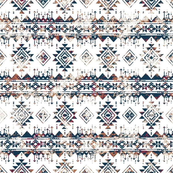 Padrão Geométrico Kilim Ikat Com Textura Grunge — Fotografia de Stock