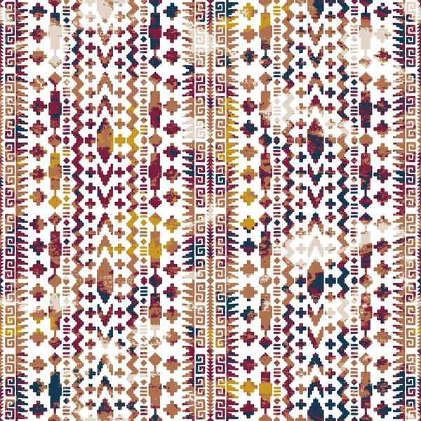 Grunge Desenli Geometrik Kilim Ikat Deseni — Stok fotoğraf