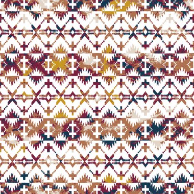 Grunge desenli Geometrik kilim ikat deseni