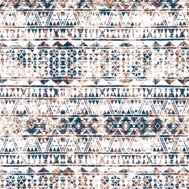 Grunge desenli Geometrik kilim ikat deseni