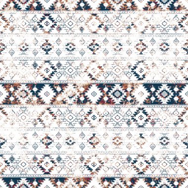 Grunge desenli Geometrik kilim ikat deseni