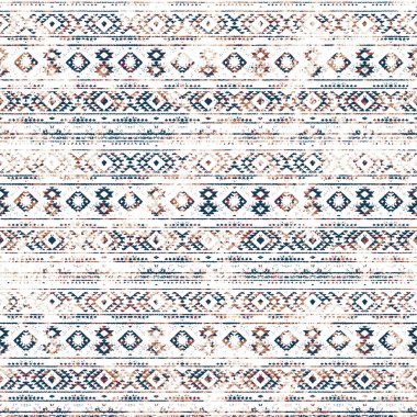 Grunge desenli Geometrik kilim ikat deseni
