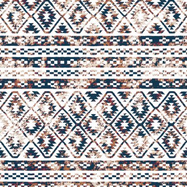 Grunge desenli Geometrik kilim ikat deseni