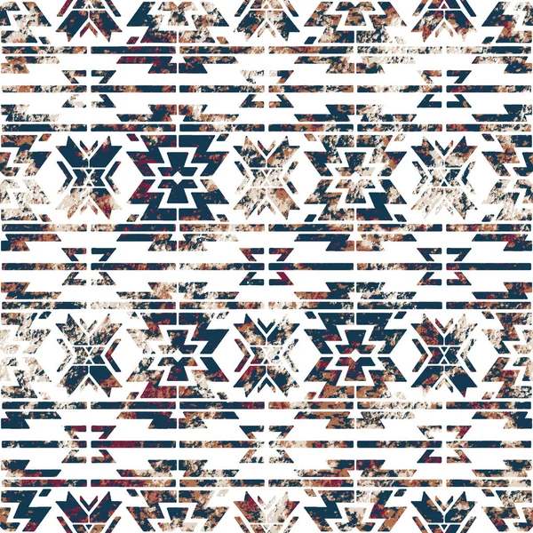 Padrão Geométrico Kilim Ikat Com Textura Grunge — Fotografia de Stock