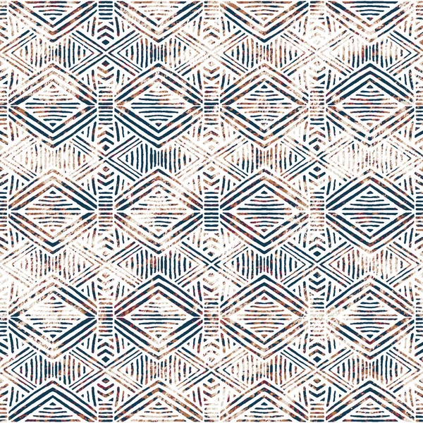 Geometrische Kelim Ikat Patroon Met Grunge Textuur — Stockfoto