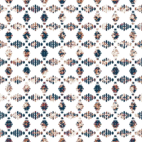 Geometrische Kelim Ikat Patroon Met Grunge Textuur — Stockfoto