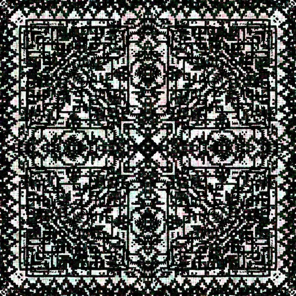 Geometrisches Kreisförmiges Kelimikat Muster Mit Grunge Textur — Stockfoto