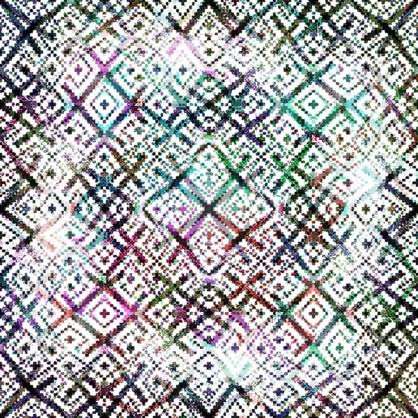 Геометричний Круглий Кілограм Ікату Візерунок Гранжевою Текстурою — стокове фото