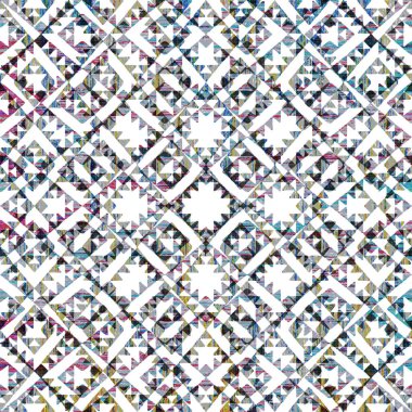 Geometrik dairesel kilim ikat deseni grunge desenli