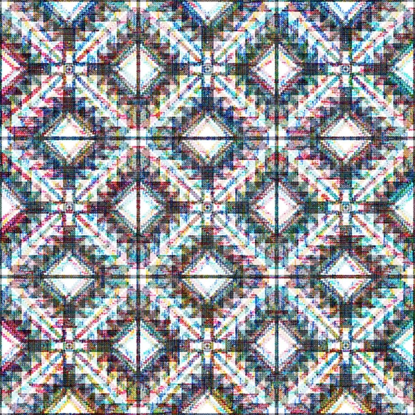 Geometriskt Cirkulärt Kilim Ikat Mönster Med Grunge Konsistens — Stockfoto