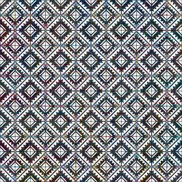 Patrón Kilim Ikat Circular Geométrico Con Textura Grunge —  Fotos de Stock