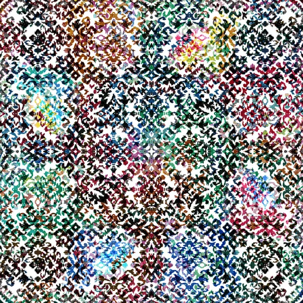 Geometrische Circulaire Kelim Ikat Patroon Met Grunge Textuur — Stockfoto
