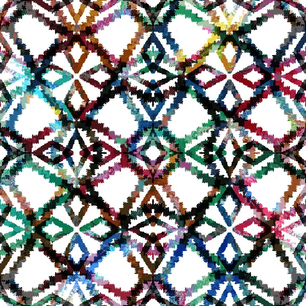 Patrón Kilim Ikat Circular Geométrico Con Textura Grunge — Foto de Stock