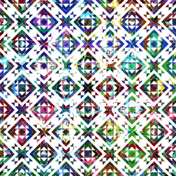Γεωμετρικό Κυκλικό Μοτίβο Kilim Ikat Υφή Grunge — Φωτογραφία Αρχείου