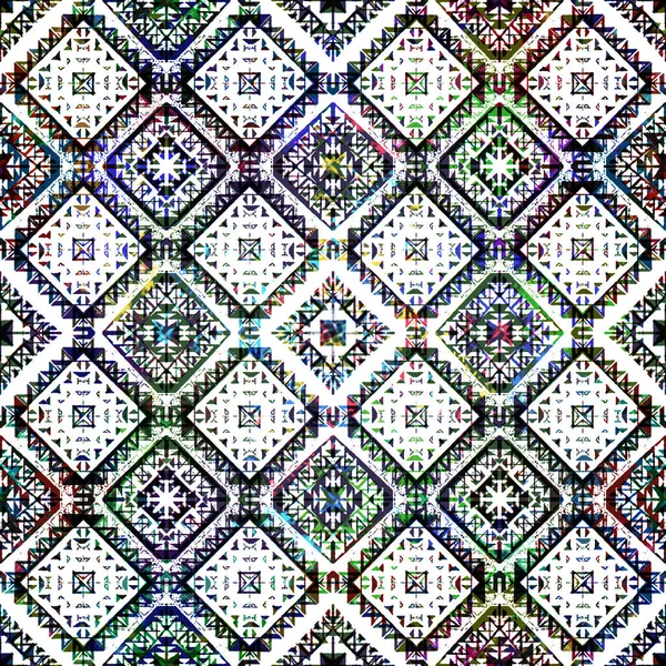 Γεωμετρικό Κυκλικό Μοτίβο Kilim Ikat Υφή Grunge — Φωτογραφία Αρχείου