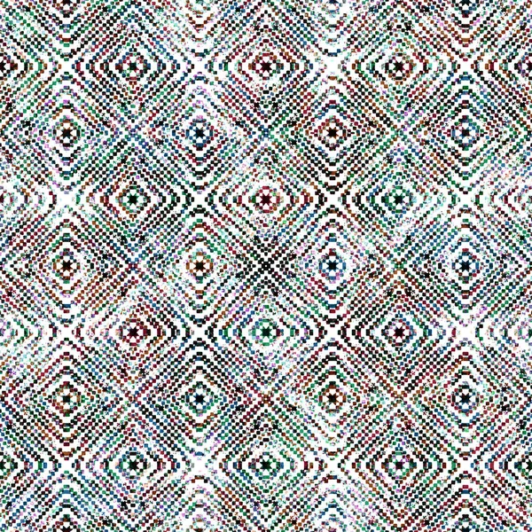 Patrón Kilim Ikat Circular Geométrico Con Textura Grunge —  Fotos de Stock