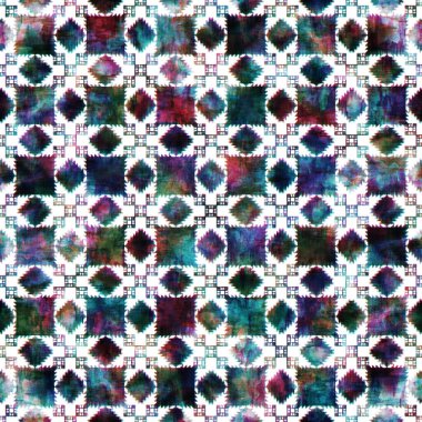 Geometrik dairesel kilim ikat deseni grunge desenli