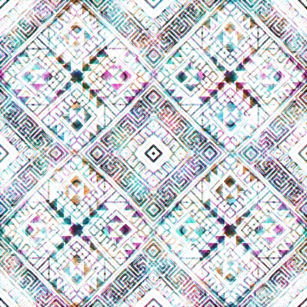 Patrón Kilim Ikat Circular Geométrico Con Textura Grunge — Foto de Stock