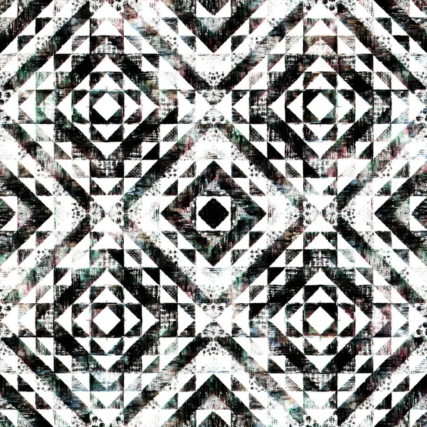 Geometrische Circulaire Kelim Ikat Patroon Met Grunge Textuur — Stockfoto