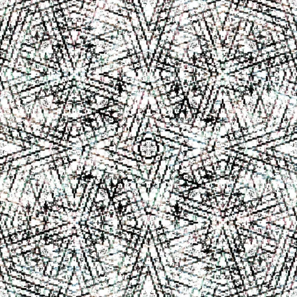 Geometrikus Kör Alakú Kemence Ikat Minta Grunge Textúrával — Stock Fotó