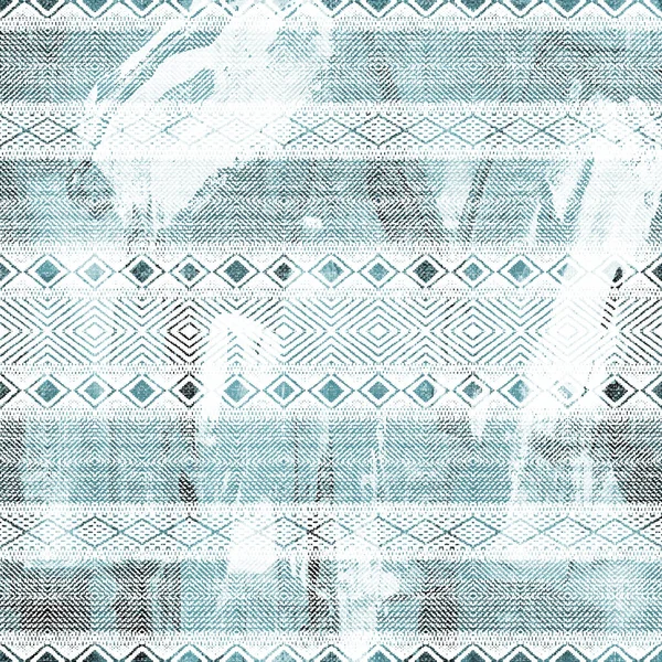 Grunge Desenli Geometrik Kilim Ikat Deseni — Stok fotoğraf
