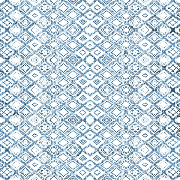 グランジの質感を持つ幾何学的なキム イカットパターン — ストック写真