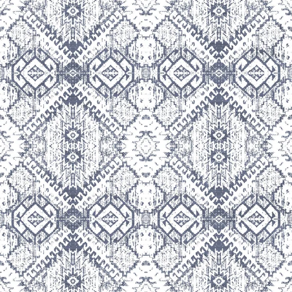 Patrón Kilim Ikat Geométrico Con Textura Grunge —  Fotos de Stock