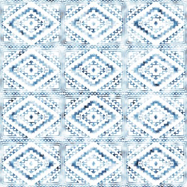Grunge desenli Geometrik kilim ikat deseni