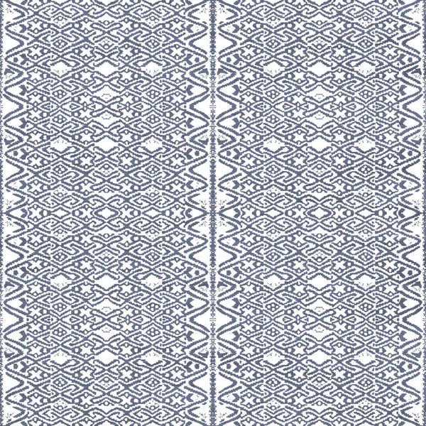 Geometrikus Kemence Ikat Minta Grunge Textúrával — Stock Fotó