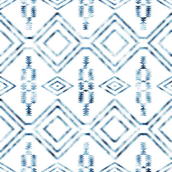 Geometrický Kilim Ikat Vzor Grunge Texturou — Stock fotografie