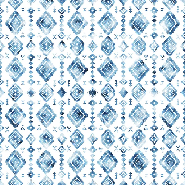 Geometrický Kilim Ikat Vzor Grunge Texturou — Stock fotografie