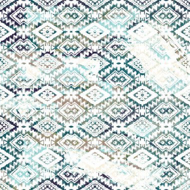 Grunge desenli Geometrik kilim ikat deseni