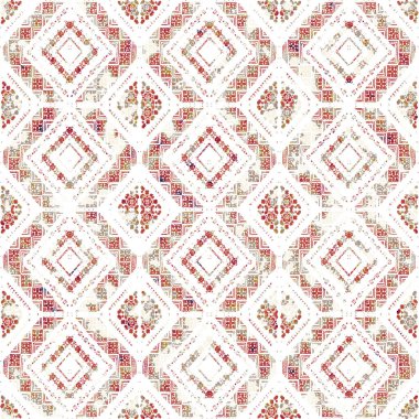 Grunge desenli Geometrik kilim ikat deseni