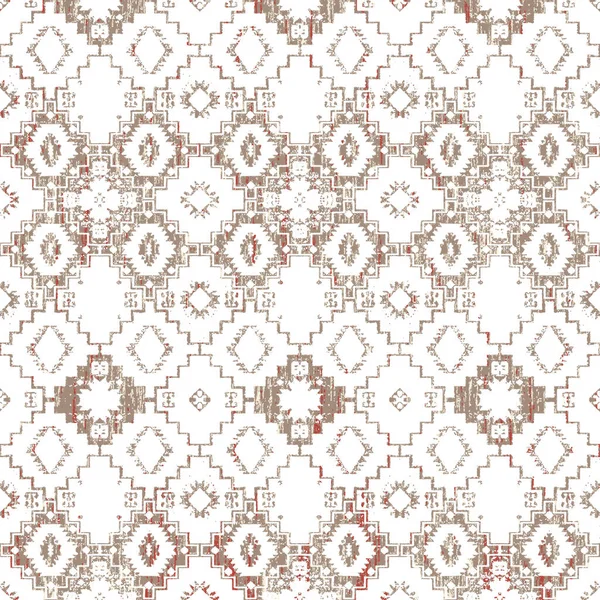 Geometrický Kilim Ikat Vzor Grunge Texturou — Stock fotografie