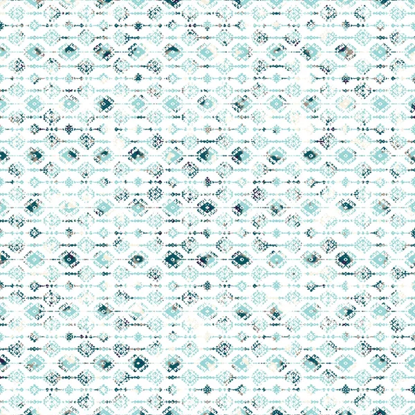 Geometrikus Kemence Ikat Minta Grunge Textúrával — Stock Fotó