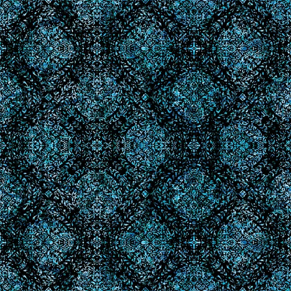 Padrão Sem Costura Damasco Circular Geométrico Com Textura Grunge — Fotografia de Stock