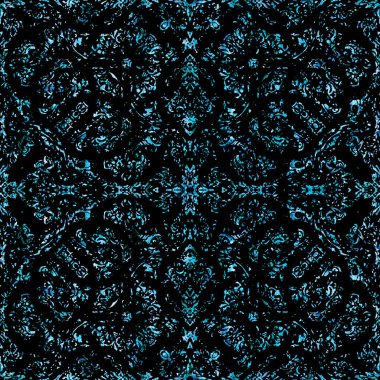 Geometrik dairesel damaske grunge desenli pürüzsüz desen