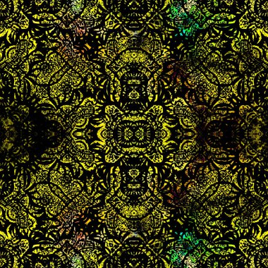 Geometrik dairesel damaske grunge desenli pürüzsüz desen