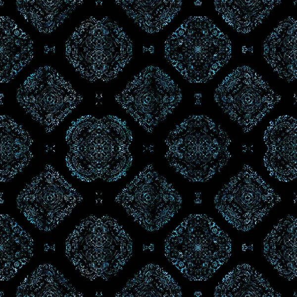 Padrão Sem Costura Damasco Circular Geométrico Com Textura Grunge — Fotografia de Stock