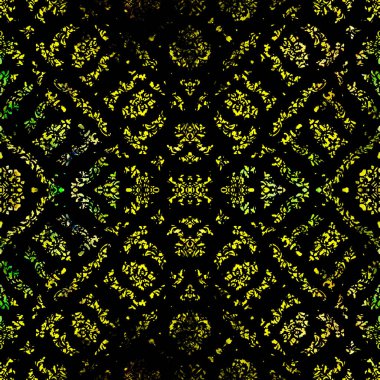 Geometrik dairesel damaske grunge desenli pürüzsüz desen