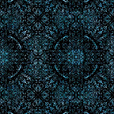 Geometrik dairesel damaske grunge desenli pürüzsüz desen