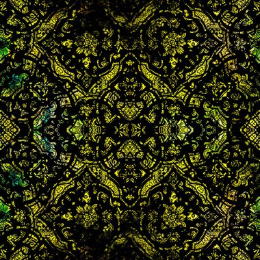 Geometrik dairesel damaske grunge desenli pürüzsüz desen