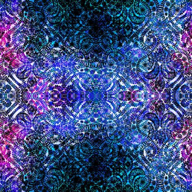 Geometrik dairesel damaske grunge desenli pürüzsüz desen