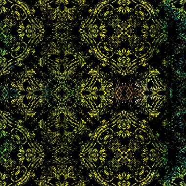 Geometrik dairesel damaske grunge desenli pürüzsüz desen