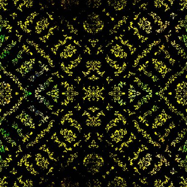 Geometrik dairesel damaske grunge desenli pürüzsüz desen