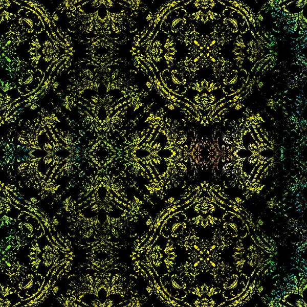 Geometrik dairesel damaske grunge desenli pürüzsüz desen